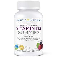 Nordic Naturals Zero Sugar Vitamin D3 Gummies - Vitamin D from Natural Cholecalciferol for Optimal Absorption, Immune System and Mood Support*, Vegetarian, Wild Berry Flavor, 60 Count