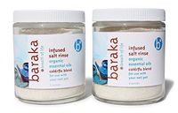 Baraka Neti Pot Infused Salt Rinse Sinus Relief Nose Cleaner with 5 Essential Oils of Virginia Cedarwood, Palmarosa, Green Myrtle, Fir Balsam and Rosemary - 8 oz Jar - 2 Pack