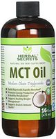 Herbal Secret 100% Pure MCT Oil, 16 Fl Oz (Non-GMO) - Helps in Weight Management * Maintain Lean Muscle Tissue* Supports Brain and Immune Health*