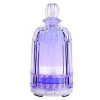 DOUDING Essential Oil Diffuser Humidifier, Aroma Glass Diffuser for Essential Oils with Adjustable Mist Mode, 7-Color LED Lights Changing and Waterless Auto Shut-Off