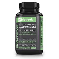 BIOGEEK SHUT-EYE The Ultimate Natural Sleep Formula for a Deep Restful Relaxing Calming Sleep Non Habit Drug Free Supplement Made in the USA by an FDA Registered Facility