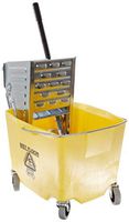 Impact 2/2635-3Y Metal Squeeze Wringer/Plastic Combo Bucket, 26-35 qt Capacity, Yellow/Metal