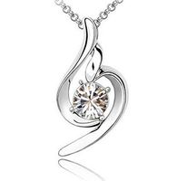Fashion Womens Angel White Crystal Rhinestone Silver Chain Pendant Necklace NEW Pretty Bright Stylish Simple Cheap Jewerly Fashionable Comfortable Accessory