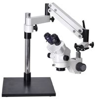 Omano OM2300S-V7-7.5X-45X - Binocular - Zoom Stereo Inspection Microscope - Articulating Boom Stand - 80 LED RNG Light
