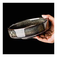 AXZHYX Bowl Creative Ceramic Salad Bowl Dinner Plate Large Soup Bowl Ramen Bowl Household Large Capacity Black Deep Soup Plate Japanese Tableware Hotel Tableware Home Noodles Boiled Fish Soup Bowl