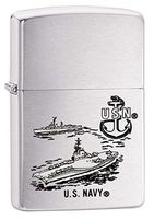Zippo Lighter: U.S. Navy Aircraft Carrier - Brushed Chrome 80148