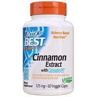 Doctor's Best Cinnamon Extract Cinnulin Pf, Non-GMO, Vegan, Gluten Free, Helps Maintain Blood Sugar Levels, 125 Mg, 60 Veggie Caps