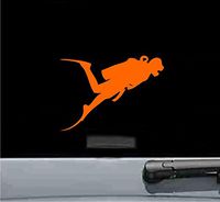 Scuba diving diver Vinyl Decal Sticker (ORANGE)