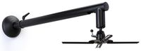 Displays2go Projector Wall Mount with Telescoping Arm, Tilting, and Rotating Capabilities - Black (PROJWM03LBK)