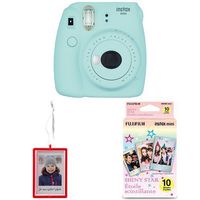 Fujifilm Instax Mini 9 Instant Camera with Holiday Ornament, Red and 10 Sheet Shiny Star Film