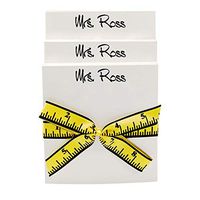 Personalized Teacher 3-Tablet Set - White with Ruler Ribbon