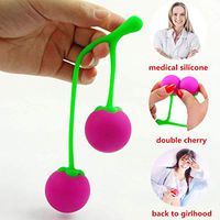 Kegel Cherry Double Smart Ball Exercise Tighten Vagina Pelvic Kit Bladder Control for Women Medical Grade Silicone
