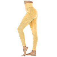 SADUORHAPPY Yoga Pants Women Hip Seamless Jacquard Point High Waist Speed Dry Pants Fitness Yoga Leggings Yellow