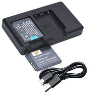 DSTE Replacement for 2X NP-BD1 Battery + Rapid Dual Battery Charger with Micro USB Cable Compatible Sony Cyber-Shot DSC-G3 DSC-T2 T70 T75 T77 T90 T200 T300 T900 TX1 Camera as NPBD1 NP-FD1