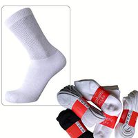 Circulatory Diabetic Loose Fitting Crew Sock for Edema - Pack of 2 (Mens 10-13 White)
