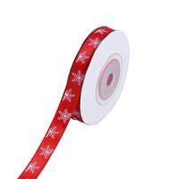 Christmas Ribbons Gift Wrapping Ribbons Grosgrain Ribbon Snowflakes Satin Ribbon for Xmas Holiday Party Decorations -Red
