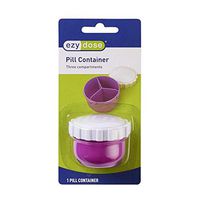 Ezy Dose Travel Pill Box and Medicine, Vitamin Container | Daily Planner and Storage | Three Compartments | Assorted Colors