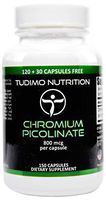 Chromium Picolinate 800mcg 150 pcs (4+ Month Supply) of Rapidly Disintegrating Capsules, Each with 800 mcg of Premium Quality Chromium Picolinate Powder, by TUDIMO