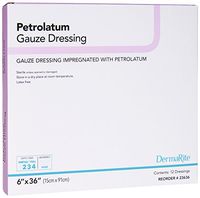 Dermarite Industries 12 Per Box Gauze Dressing Impregnated with Petrolatum, 0.8 Ounce
