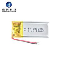 20EA 60mAH 3X12X25mm 3.7V Earphone Ultra Small Rechargeable li-Polymer Battery Cell with PCM 301225 Lithium Polymer Battery