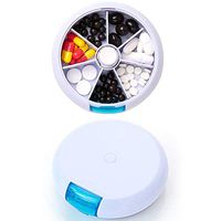 FaSoLa Portable Weekly 7 Days Pills Organizer Case Round Medicine for Travel Drug Holder