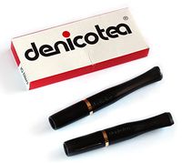 Denicotea 2 Cigarette Holder Black with Golden Colored Ring + 10 Extra Filters
