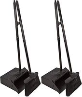 Carlisle 36141503 Duo-Pan Dustpan & Lobby Broom Combo, 3 Foot Overall Height, Black - 2 Pack