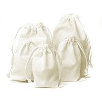 Knitial 5" x 8" Natural Cotton Muslin High Quality Drawstring Bags Multipurpose 25 Bag Pack