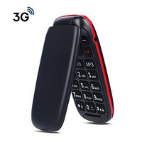 Ushining Flip Phone Unlocked 3G Mobile Phone Large Icon Cell Phone Easy to Use Flip Cell Phone for Seniors and Kids T-Mobile Card Suitable(Black)