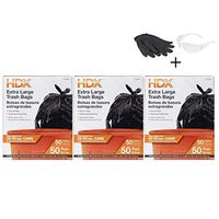 3 Pack 50 gal. Extra Large Clear Trash Bags (50-Count)