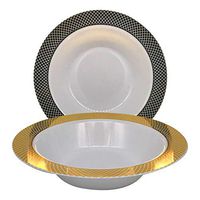 50 Disposable Plastic Bowls 14 oz. Premium Heavy Duty Disposable Dinner Bowls Reusable and Great for Parties or Weddings