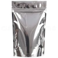 200 Pack - CleverDelights Silver Stand-Up Pouches - 5" x 8" x 2.5" - 4oz - Resealable Zipper Lock Bag