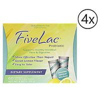 Fivelac Probiotic Bonus More Effective Then yougrt with Great Lemon flaver That is Easy to take Pack 4