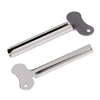 RMISODO 2 Pieces Stainless Steel Toothpaste Squeezer Metal Key Tube Squeezer Tool for Hair Color Dye Cosmetic Oil Paint