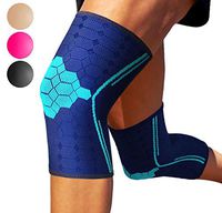 Sparthos Knee Compression Sleeves (Pair) – Support Sports, Running, Joint, Knee Pain Relief – Knee Brace Men Women – Knee Sprains Strains Arthritis Ligament Injury Recovery (Blue-M)