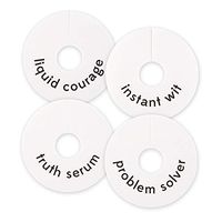 SB Design Studio F1452 Sips Recyclable White Paper Wine Glass Tags, 16-Count