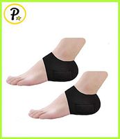 Presadee Plantar Fasciitis Heel Pain Protector with Built in Gel Silicone Cushioning Shock Absorption Sleeve (Black)