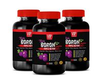Brain Function Booster Supplement - Boron Complex Triple Action 3mg - Testosterone Booster Boron - 3B (600 Capsules)