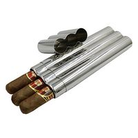 JUJOR Grade 304 Stainless Steel Cigar Case 3 Tube