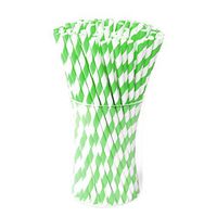 Green Paper Drink Straws Biodegradable - Value Pack 100 Pcs Eco-frendly Straws Bulk for Party Supplies | Birthday | Wedding | Bridal | Baby Shower | DIY Idea (Green)