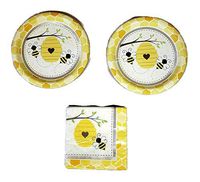 Bumblebee Shower Party Bundle 9" Plates (16) Napkins (16)
