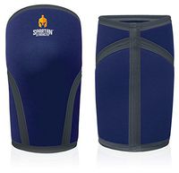 Sparthos Spartan Strength Knee Sleeves (Pair) Support & Compression for Weightlifting, Powerlifting & Squats Heavy Duty 7mm Neoprene (Indigo, S - Knee Measurement 11 1/2-12 1/2)
