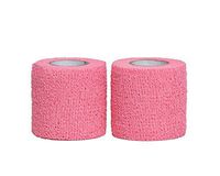 HealiT SafeGrip™ Cohesive Bandage 2inch-Wide Self-Adhering Performance Athletic Wrap Medical Tape, Flexible Breathable, Sports Tape Ideal for Stretch Ankle Sprains, Swelling, Wrist - Pink - 2 Pack