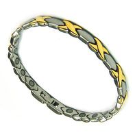 Hugs & Kisses Stainless Steel Magnetic Link Bracelet A 8.0"