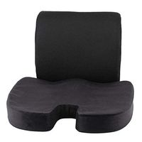 Thaweesuk Shop Memory Foam Coccyx Orthoped Seat + Back Support Lumbar Cushion Home Office Chair Relief Pain Pillow 40x32x9.5 cm.