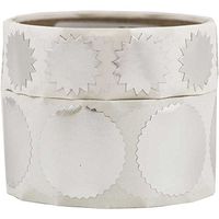 JAM PAPER Circle Label Wafer Seals with Serrated Edges Combo Pack- Small (3/4 Inch) & Large (1.5 Inch) - Silver - 200 Round Labels/Pack
