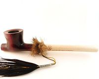 Mr. Brog Lakota Tobacco Pipe - Model No: Indian Peace Pipe Mahogany - Pear Wood Roots - Hand Made