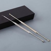 Iumer Double-ended Stainless Steel Spiral Ear Pick Spoon Ear Wax Removal Cleaner Ear Care Beauty Tool Kit Multifunction Portable with Cleaning Brush