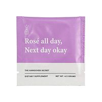 The Hangover Secret - Natural Hangover Prevention Supplement with Milk Thistle and Electrolytes - Travel-Friendly Powder Drink Mix Packet - 20-Pack, 4.5g Each - Grape