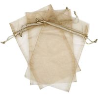 30 Designer Organza Fabric Gift Bags and Gift Pouches Party Gift Bags Beige 6.75" x 12"